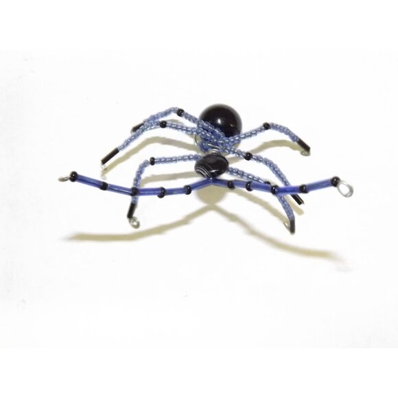 Handmade Beaded Spider Ornaments Set Of 7 Decor Figurines Beads Stones Ooak BagE - Picture 12 of 16
